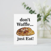 Waffle Dessert Funny Postkarte (Stehend Vorderseite)