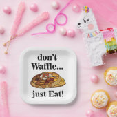 Waffle Food Funny Party Pappteller (Party)