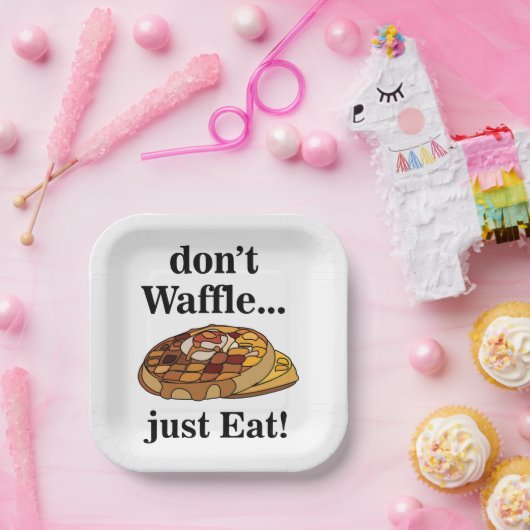 Waffle Food Funny Party Pappteller (Party)