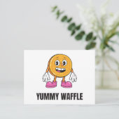 Waffle Food Kawaii Face Einladungspostkarte (Stehend Vorderseite)