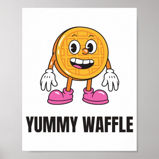 Waffle Food Kawaii Face Poster (Vorne)