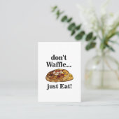 Waffle Food Restaurant Funny Visitenkarte (Stehend Vorderseite)