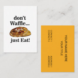 Waffle Food Restaurant Funny Visitenkarte