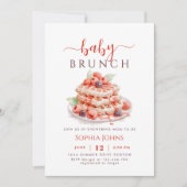 Waffle Gingham Baby Breakfast Brunch Babydusche Einladung (Vorderseite)