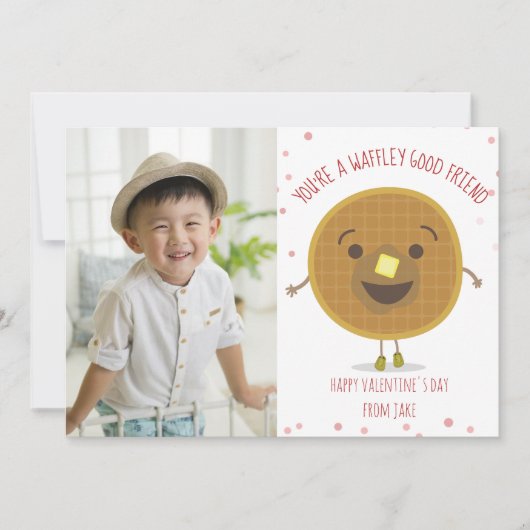 Waffle Good Friend Foto Klassenzimmer Valentine Karte (Vorderseite)