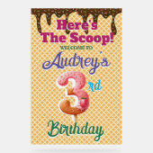 Waffle Ice Cream 3. Geburtstag Acrylschild (Vorderseite)