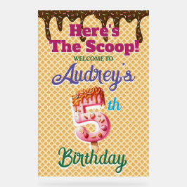 Waffle Ice Creme Cone 5. Geburtstag Acrylschild