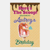 Waffle Ice Creme Cone 6. Geburtstag Acrylschild (Vorderseite)