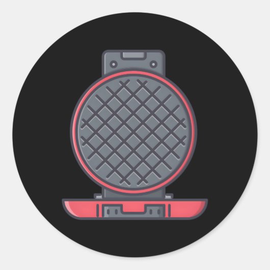 Waffle Maker Cast Griddle Waffle Waffeleisen Runder Aufkleber (Vorderseite)