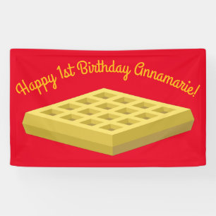 Waffle Niedlich Breakfast Geburtstagsparty Banner