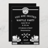 Waffle Party Einladung (Vorne/Hinten)