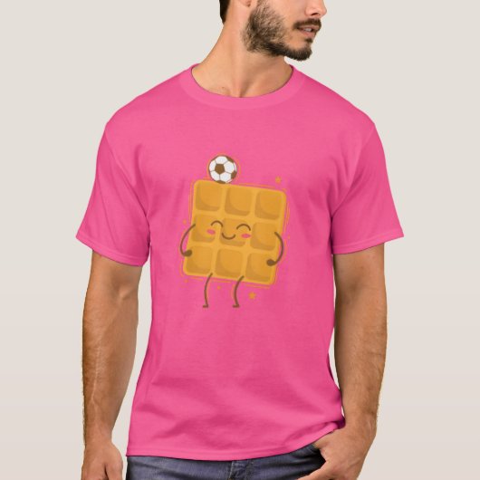 Waffle playing Soccer Pastry Pastry Snack gift T-Shirt (Vorderseite)