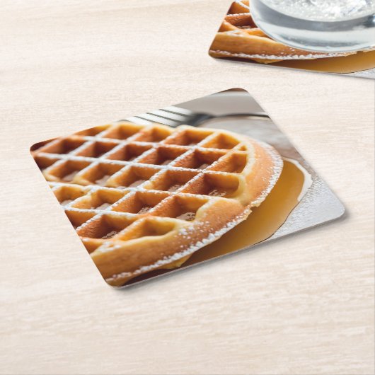 waffle rechteckiger pappuntersetzer (angewinkelt)