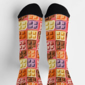 Waffle Wonderland - farbenprächtiges Pastell-Frühs Socken (Oben)