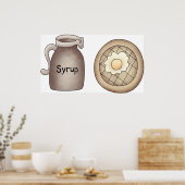 Waffles And maple Syrup Food Poster (Küche)