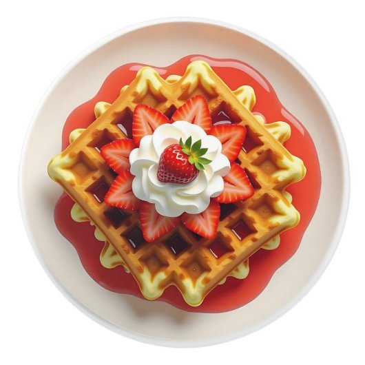 Waffles and Strawberries with Whipped Cream Keramikknauf (Vorderseite)