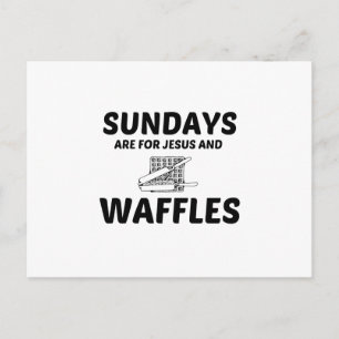 WAFFLES UND JESUS SONNTAG POSTKARTE