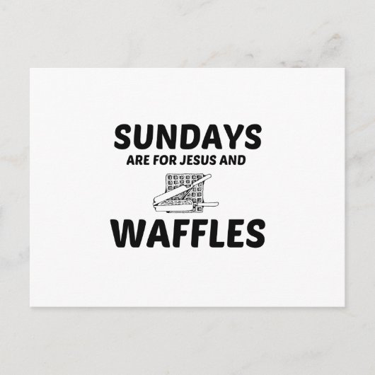 WAFFLES UND JESUS SONNTAG POSTKARTE (Vorderseite)
