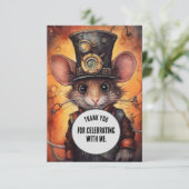 Wafflewhisk Vielen Dank Steampunk Tier Custom Dankeskarte (Stehend Vorderseite)