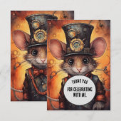 Wafflewhisk Vielen Dank Steampunk Tier Custom Dankeskarte (Vorne/Hinten)