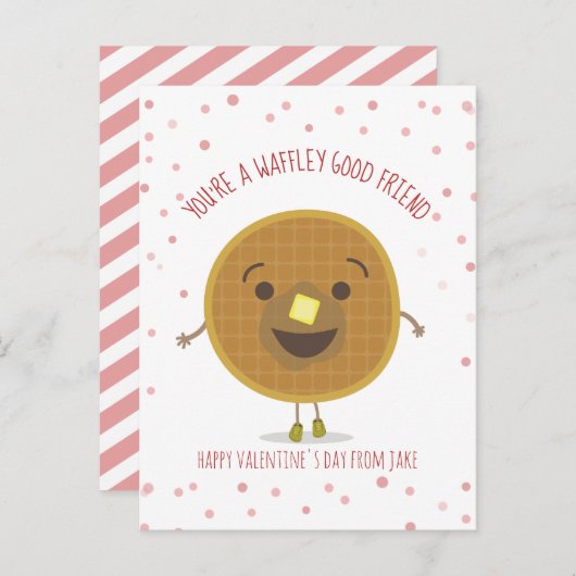 Waffley Good Friend Waffle Kid Classroom Valentine Postkarte (Vorne/Hinten)