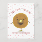 Waffley Good Friend Waffle Kid Classroom Valentine Postkarte (Vorderseite)