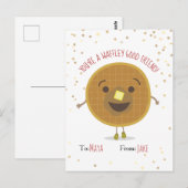 Waffley Good Friend Waffle Valentine Kids Postkarte (Vorne/Hinten)