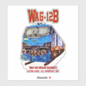 WAG-12B Lokomotive. Güterzug der indischen Eisenba Aufkleber (Blatt)