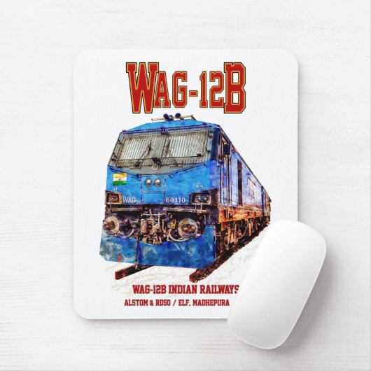 WAG-12B Lokomotive. Güterzug der indischen Eisenba Mousepad (Mit Mouse)
