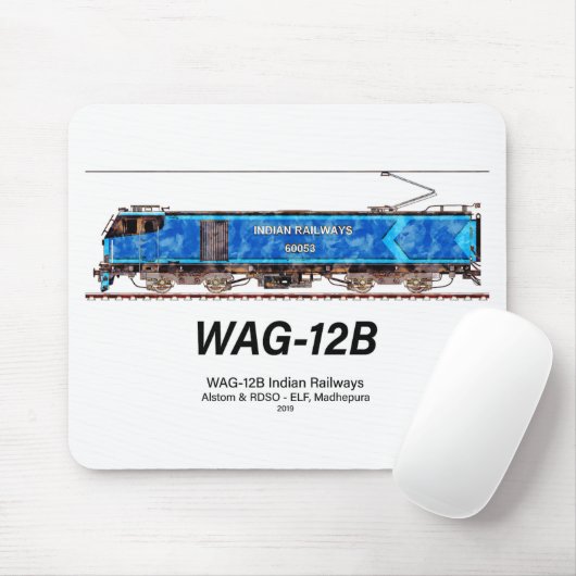 WAG-12B Lokomotive. Güterzug der indischen Eisenba Mousepad (Mit Mouse)