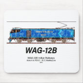 WAG-12B Lokomotive. Güterzug der indischen Eisenba Mousepad (Vorne)