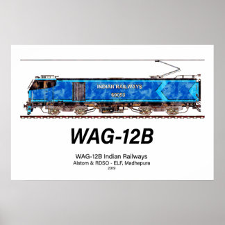 WAG-12B Lokomotive. Güterzug der indischen Eisenba Poster