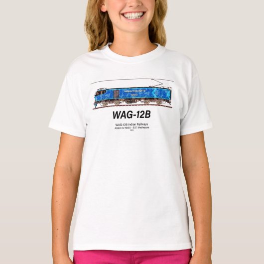 WAG-12B Lokomotive. Güterzug der indischen Eisenba T-Shirt (Vorderseite)