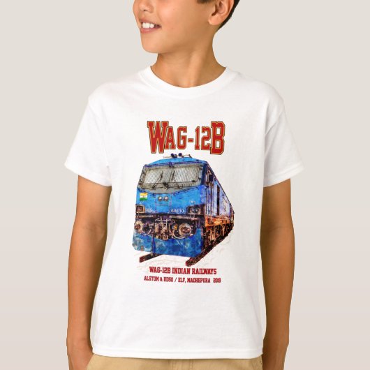 WAG-12B Lokomotive. Güterzug der indischen Eisenba T-Shirt (Vorderseite)