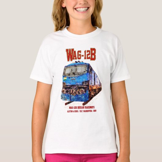 WAG-12B Lokomotive. Güterzug der indischen Eisenba T-Shirt (Vorderseite)