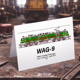 WAG-9 Lokomotive. Güterzug der indischen Eisenbahn Dankeskarte