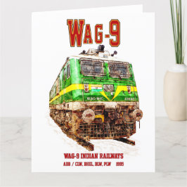 WAG-9 Lokomotive. Güterzug der indischen Eisenbahn Dankeskarte