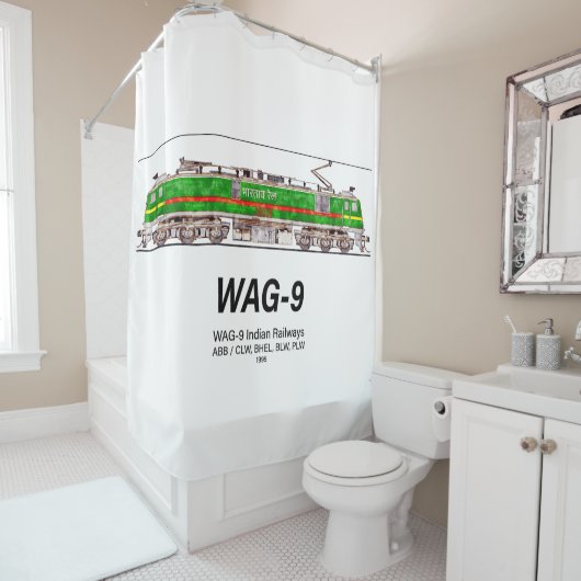 WAG-9 Lokomotive. Güterzug der indischen Eisenbahn Duschvorhang (Beispiel)
