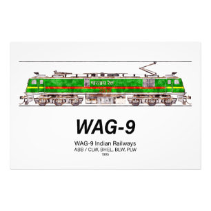 WAG-9 Lokomotive. Güterzug der indischen Eisenbahn Fotodruck