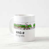 WAG-9 Lokomotive. Güterzug der indischen Eisenbahn Kaffeetasse (Vorderseite Links)