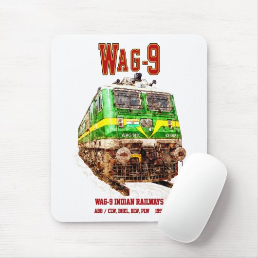 WAG-9 Lokomotive. Güterzug der indischen Eisenbahn Mousepad (Mit Mouse)