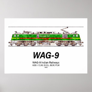 WAG-9 Lokomotive. Güterzug der indischen Eisenbahn Poster