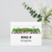 WAG-9 Lokomotive. Güterzug der indischen Eisenbahn Postkarte (Stehend Vorderseite)