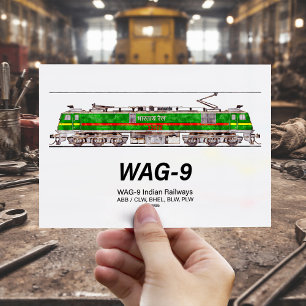 WAG-9 Lokomotive. Güterzug der indischen Eisenbahn Postkarte