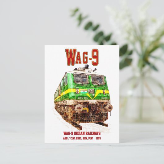 WAG-9 Lokomotive. Güterzug der indischen Eisenbahn Postkarte (Stehend Vorderseite)