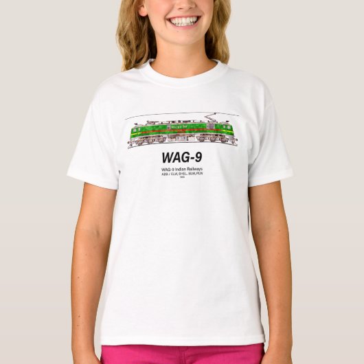WAG-9 Lokomotive. Güterzug der indischen Eisenbahn T-Shirt (Vorderseite)