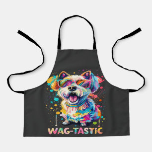 Wag-tastic lustig prächtig farbenfrohe Hundedesign Schürze