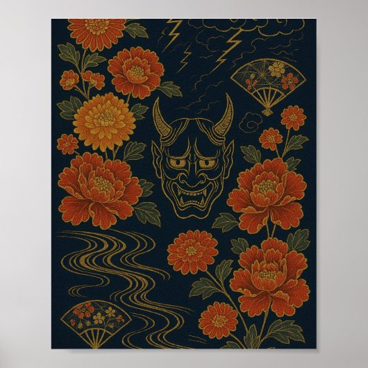 wagara "Sturm der Oni: Traditionelle japanische Ku Poster (Vorne)