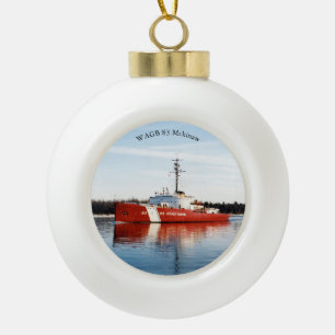 WAGB 83 Mackinaw roter Ball oder Schneeflocke Keramik Kugel-Ornament