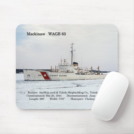 WAGB 83 Mackinaw white mousepad (Mit Mouse)